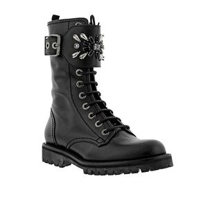 Sebastian Rhinestone Ankle Strap Biker Boot